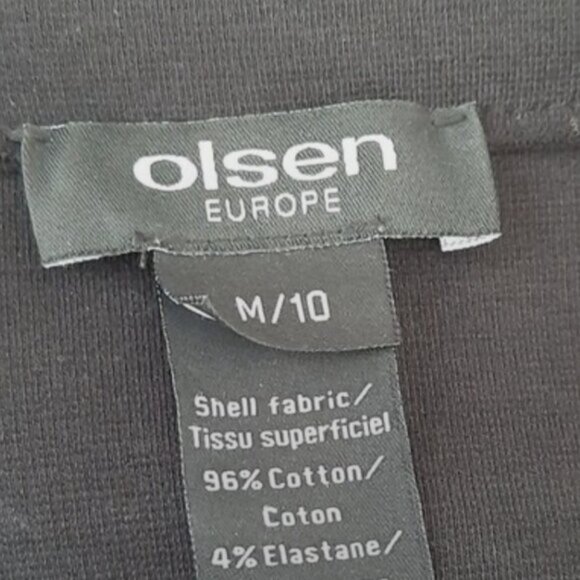 OLSEN / Europe Unstructured Comfy Stretch Long Blazer Cadigan Jacket Black Sz M - Picture 8 of 8